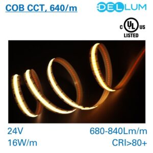 CCT LED Strip COB 640LED/m 5m 24V