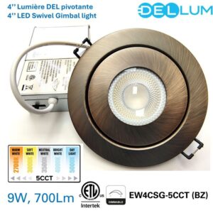 4" Swivel Gimbal light CCT selectable Bronze EW4CSG-5CCT(BZ) (9W)
