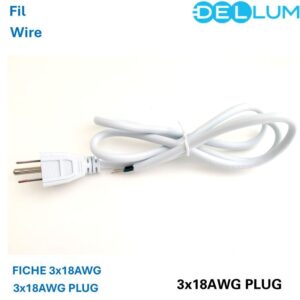 PLUG 3x18AWG, White