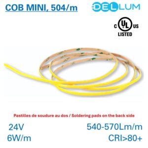 Single Color LED Strip COB MINI 504LED/m 5m 24V