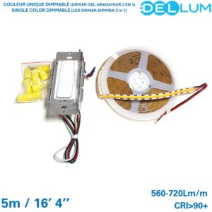 SINGLE COLOR DIMMABLE (2 in 1 driver) COB KIT
